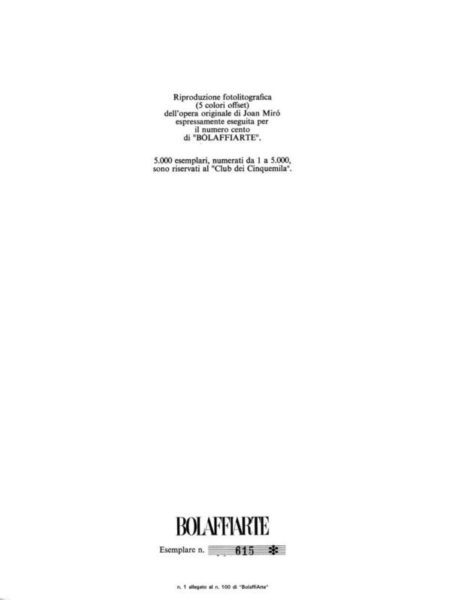 Joan Mirò "Numero 100" - immagine 3