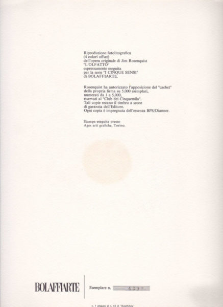 Jim Rosenquist "L'Olfatto" - immagine 3