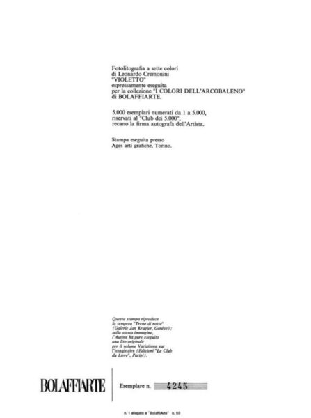 Leonardo Cremonini "Violetto" - immagine 3