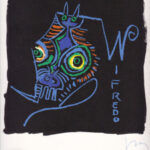 Wifredo Lam "W". Fotolitografia originale. 1974